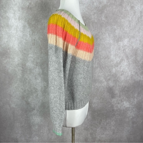 By Anthropologie Colleen Wool Alpaca Blend Colorful Knit Striped Sweater Size XS - Picture 9 of 9